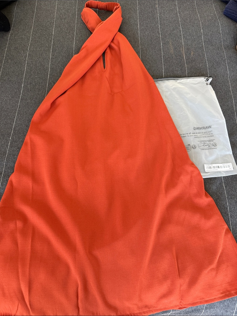 SHEIN Orange Halter Neck A-Line Dress